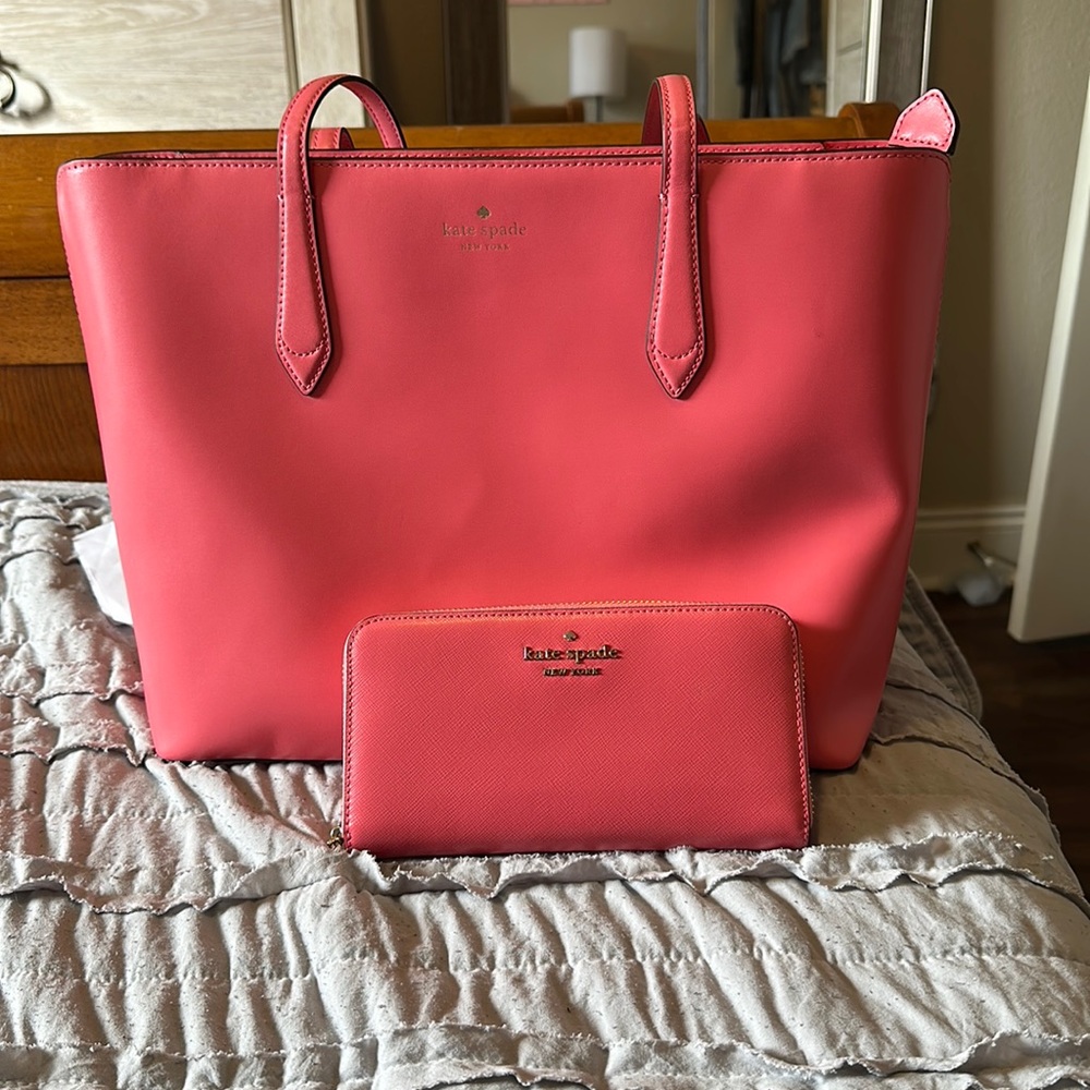 Pink Kate spade wallet and purse